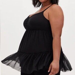Torrid Mesh V-Neck Babydoll Cami